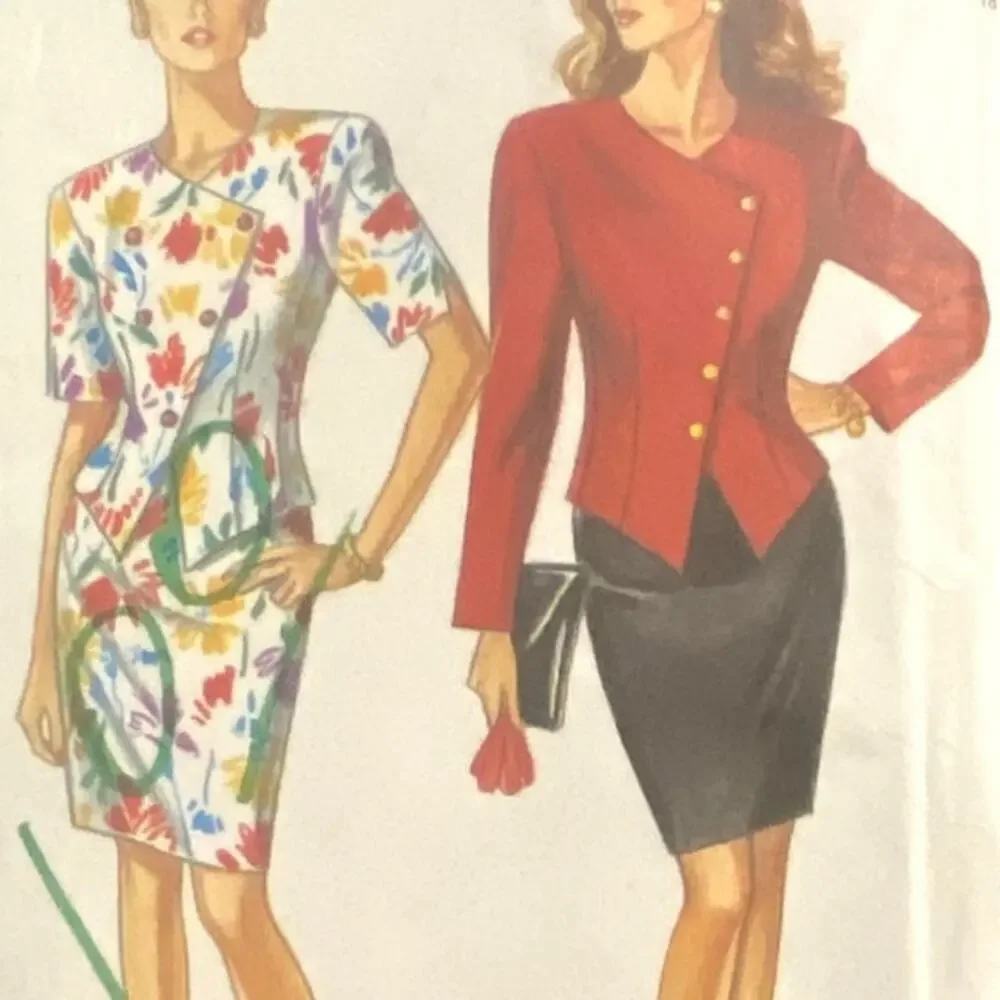 Vtg Jacket Skirt Pattern Miss 8-18 New Look 6656 Uncut Boxy Princess Seams